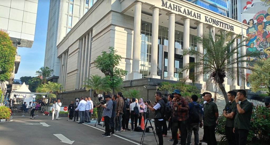 Kondisi Gedung MK Jelang Pembacaan Putusan Sengketa Pilpres&nbsp;2024